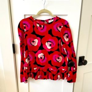 Kate Spade Red Floral Blouse